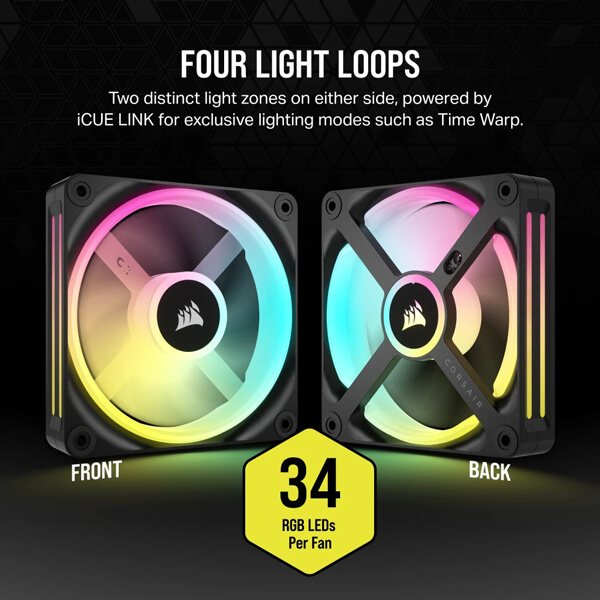 Corsair iCUE Link QX120 RGB 120mm PWM Cabinet Fan